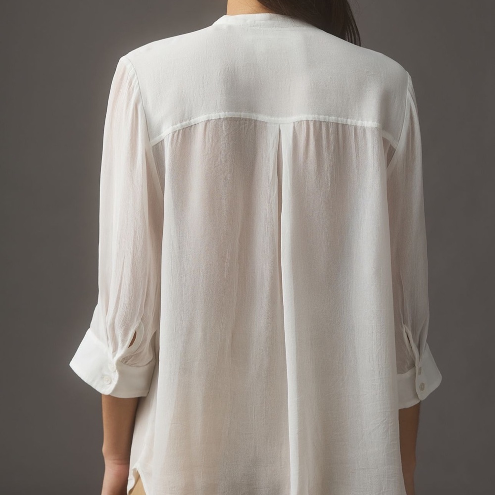 Maeve White Ruffled Blouse - Picture 4 of 9